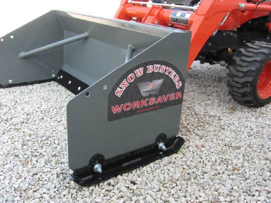 Red Skid Steer/Tractor Snow Pusher w/Universal Quick Attach 6 